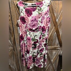 Hearts and Roses Floral Sleeveless Dress